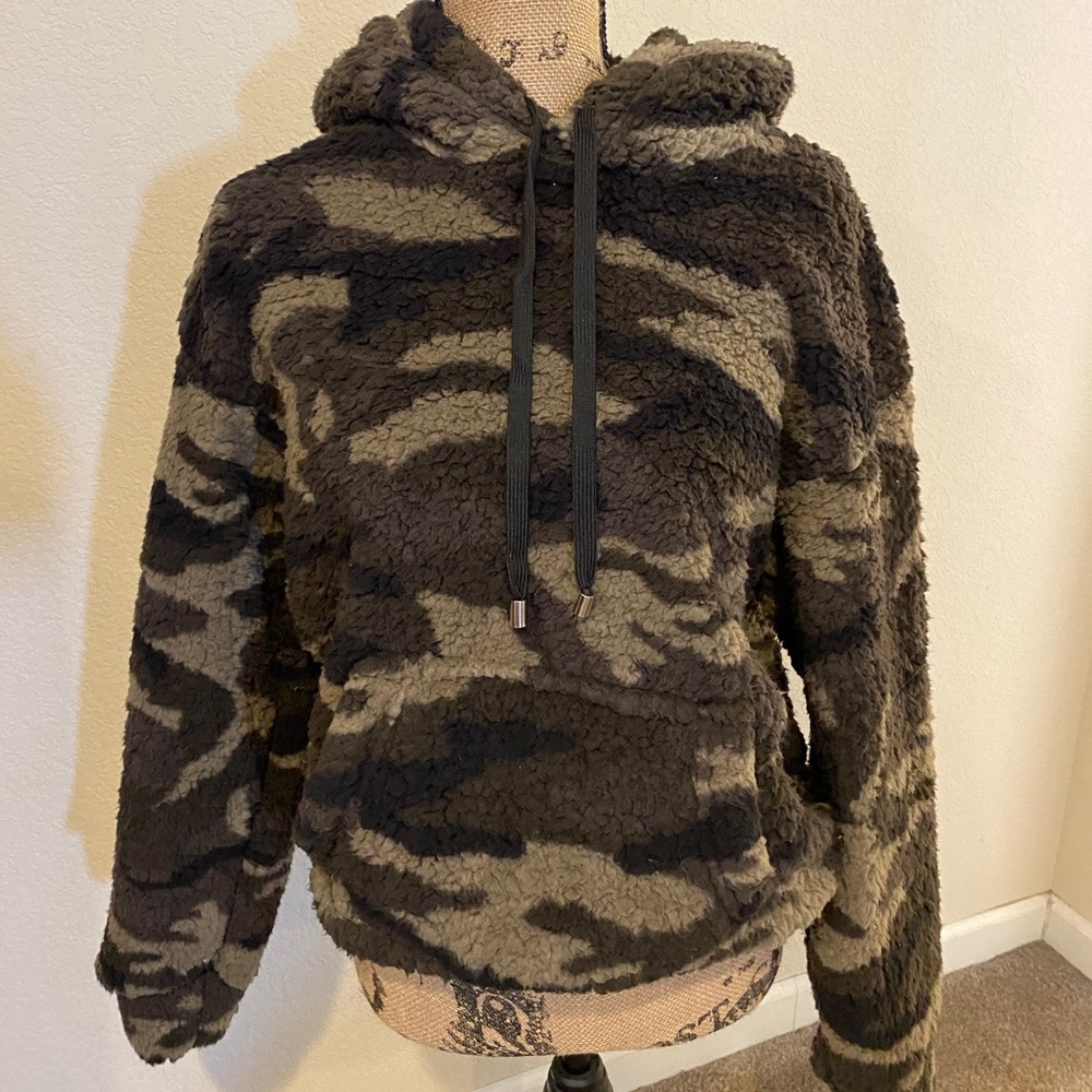 Camoflauge Sherpa Pullover Hoodie